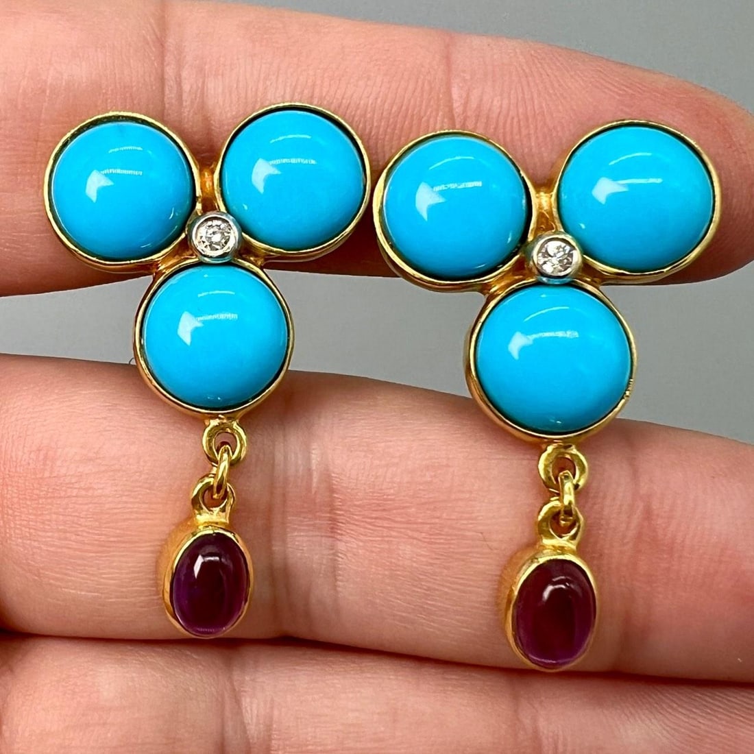 18K Yellow Gold Earrings by David Stern with Diamond Accents (1 of 3)