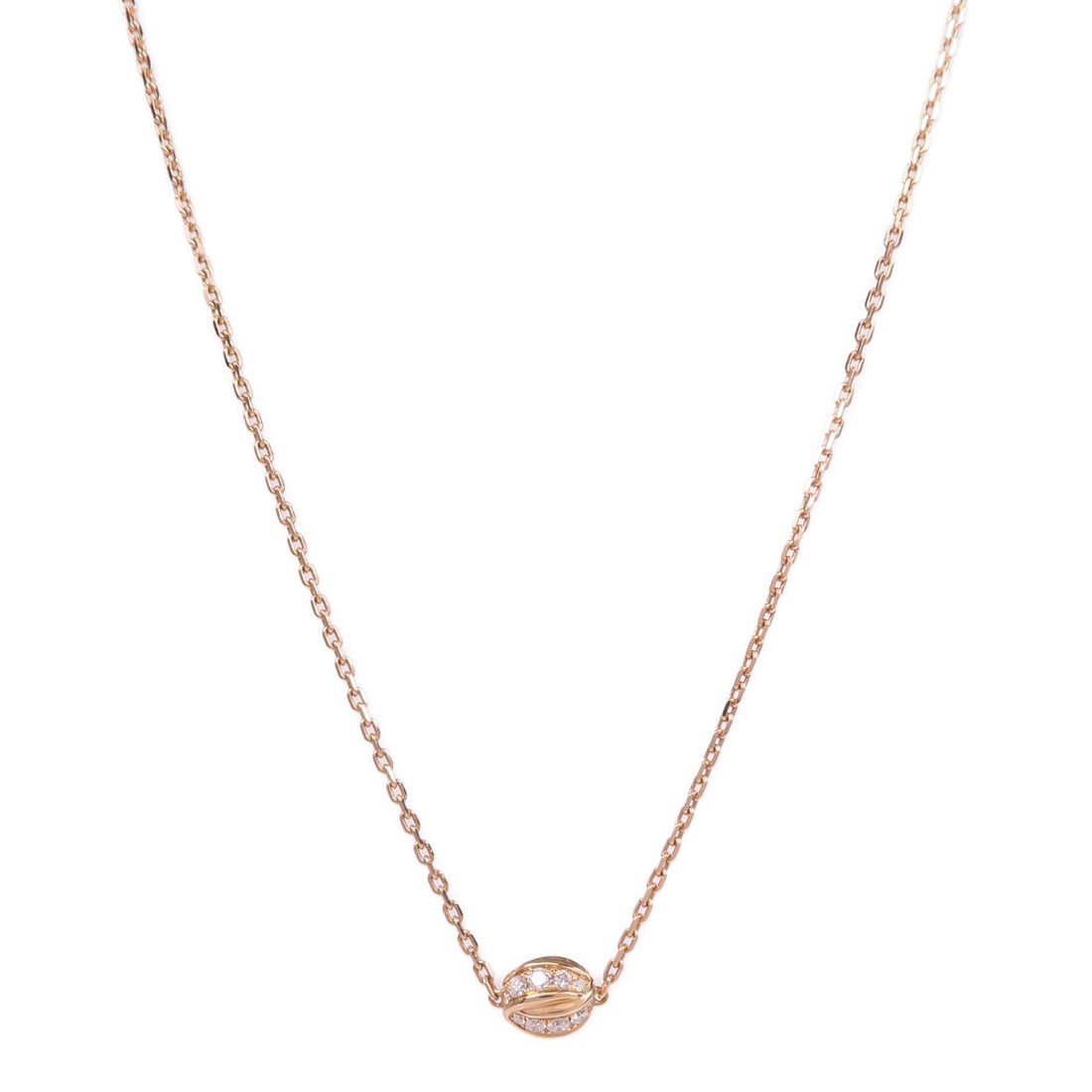 Chaumet Liens Seduction Diamond Pendant Necklace in 18K Rose Gold: Chaumet Liens Seduction Diamond Pendant Necklace in 18K Rose Gold This Chaumet Liens Seduction necklace features a pendant crafted from 18K pink (rose) gold, elegantly set with a diamond. The necklace