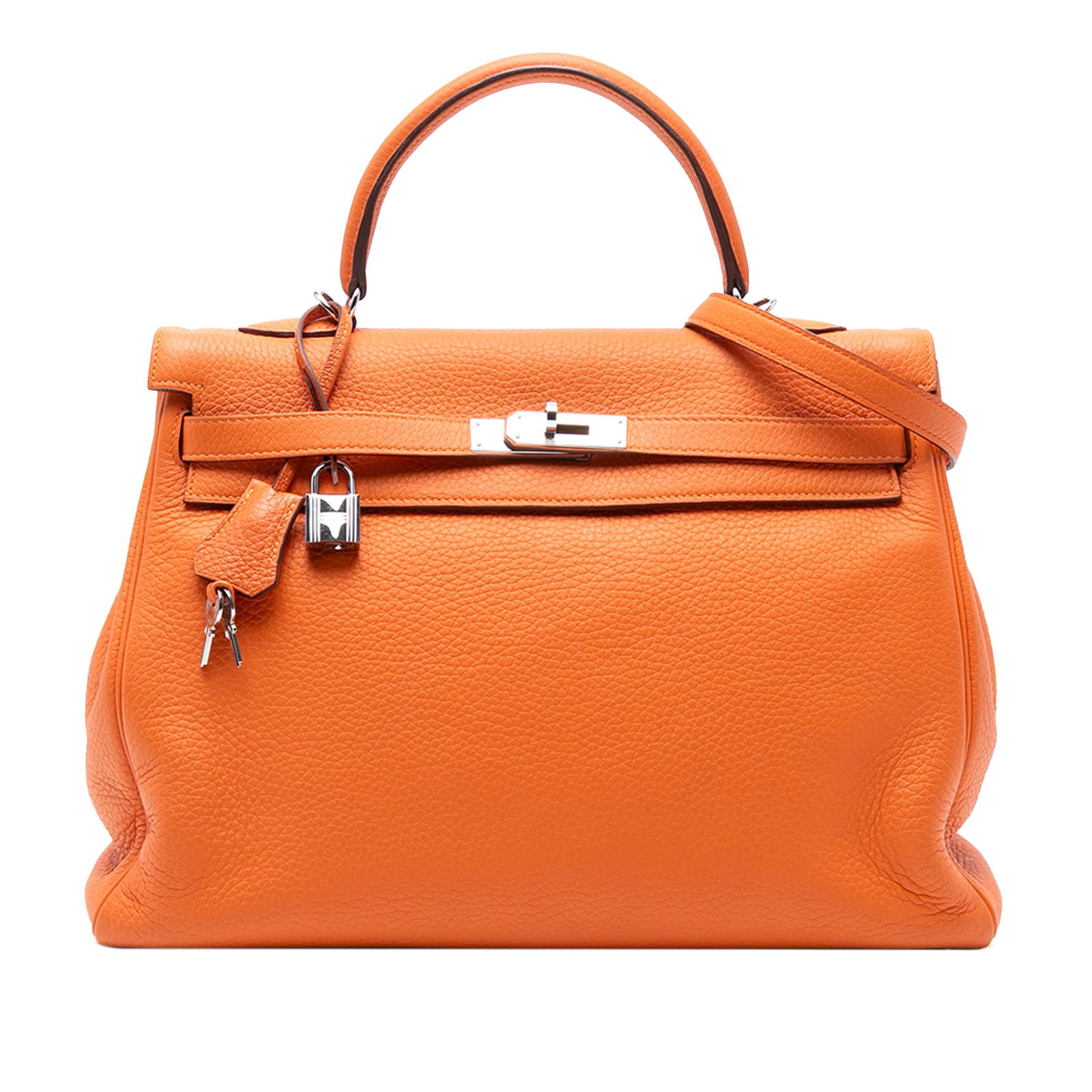 Hermes Orange Togo Kelly II Retourne 35 Leather Handbag (1 of 7)