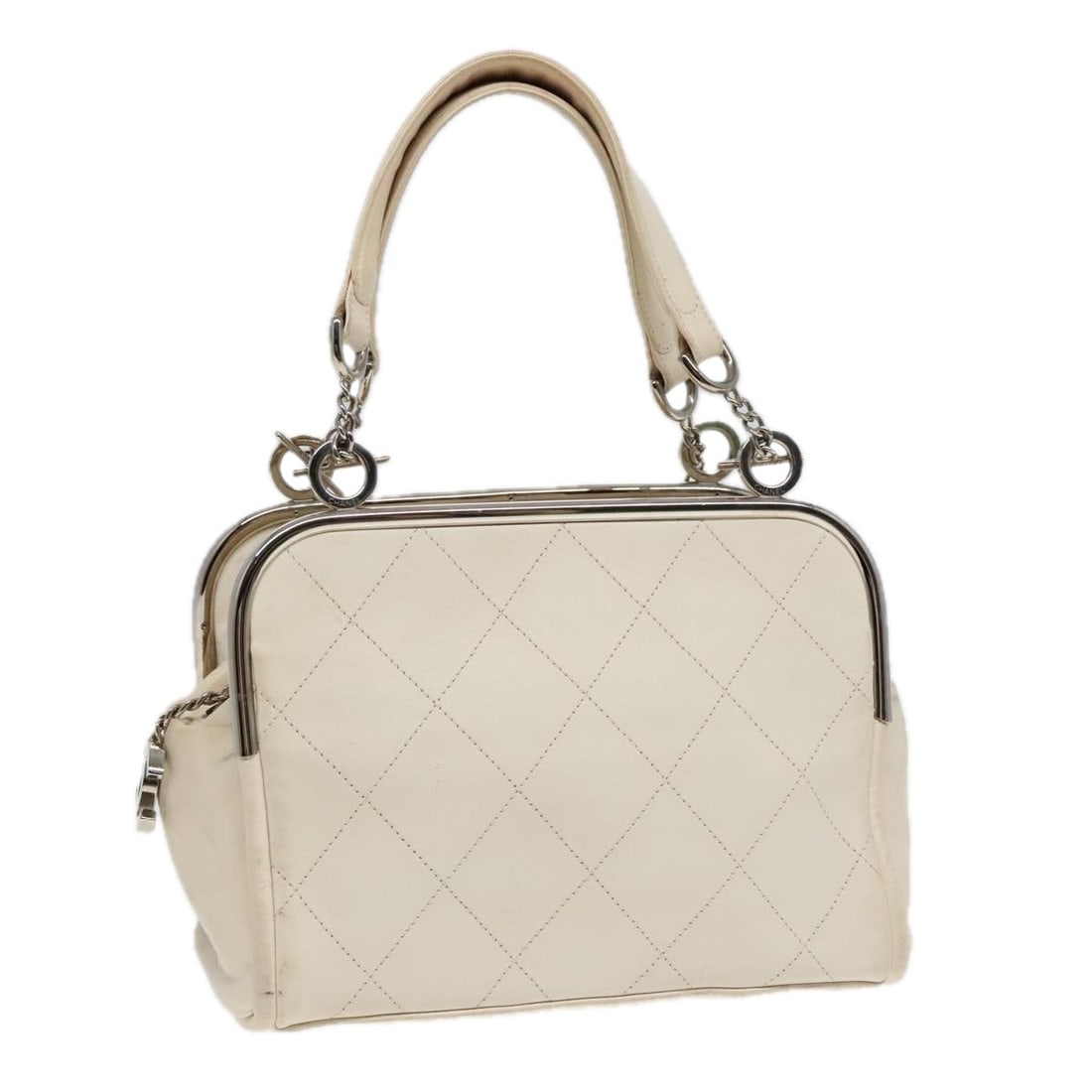 Chanel Quilted Calfskin Ultimate Soft Frame Shoulder Bag White: Chanel Quilted Calfskin Ultimate Soft Frame Shoulder Bag White This Chanel Ultimate Soft Frame Bag for women features white quilted calfskin leather crafted in Italy. The bag measures 22cm x 17cm x 11