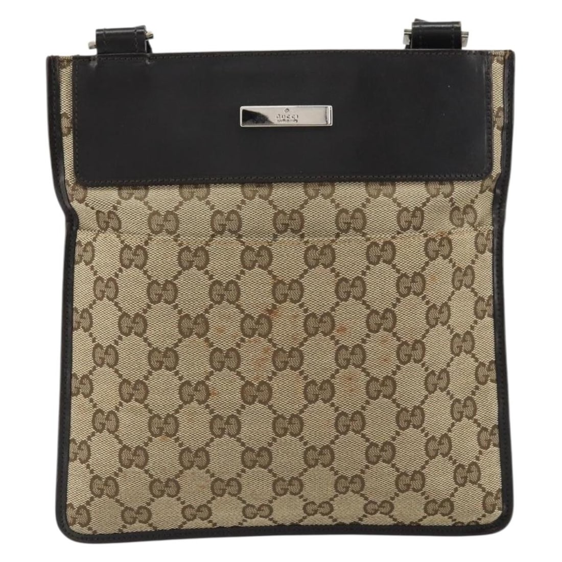 Vintage Gucci Flat Messenger Bag Beige GG Canvas Leather: Vintage Gucci Flat Messenger Bag Beige GG Canvas Leather This vintage Gucci flat messenger bag features a beige GG canvas body complemented by leather accents. Designed for females, it offers a compac