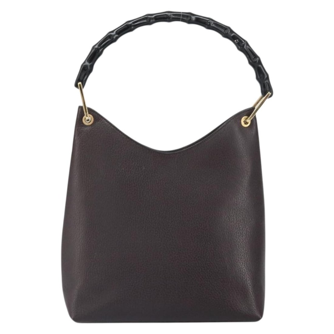 Brown Leather Gucci Bamboo Hobo Shoulder Bag Vintage 25cm x 22cm: Brown Leather Gucci Bamboo Hobo Shoulder Bag Vintage 25cm x 22cm This Gucci Vintage Bamboo Hobo bag is crafted from brown leather and features the brand's iconic bamboo handle design. Designed for wom