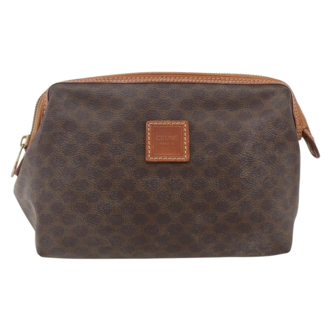 Celine Macadam Brown Canvas Leather Pochette 18cm by 15cm by 6cm (1 of 18)