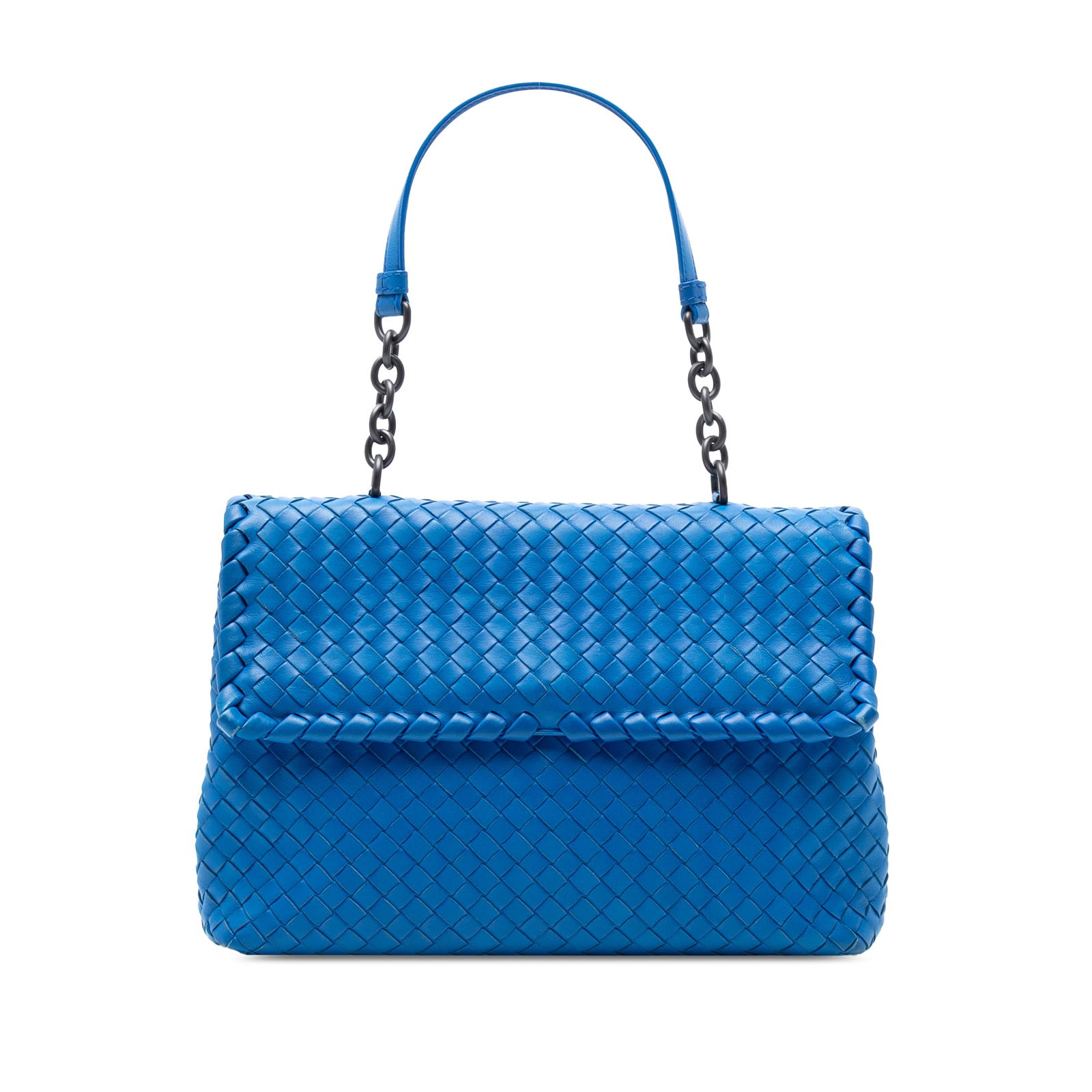 Bottega Veneta Medium Nappa Intrecciato Blue Shoulder Bag (1 of 7)