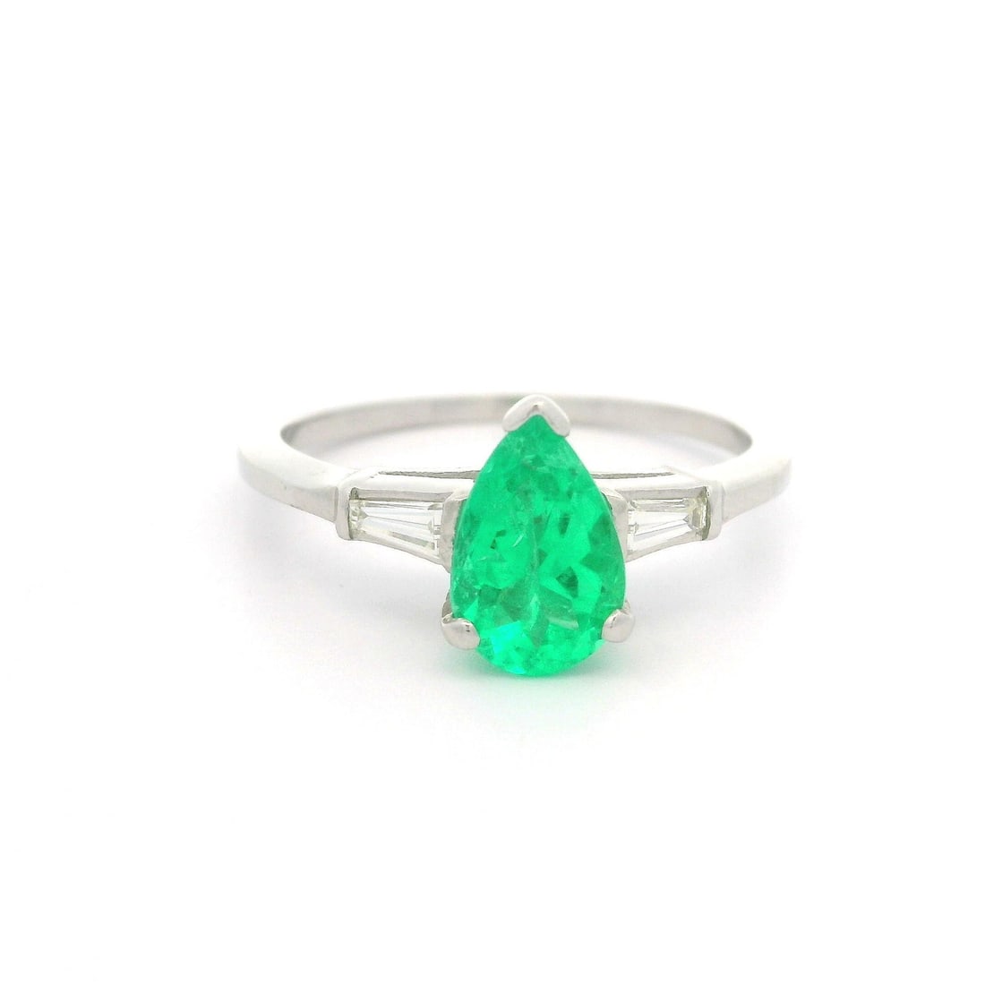Vintage White Gold 1.49ct Emerald and Diamond Cocktail Ring (1 of 5)