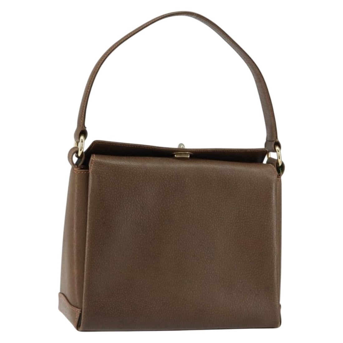 GUCCI Brown Gold Leather Shoulder Bag Authentic Italy (1 of 18)