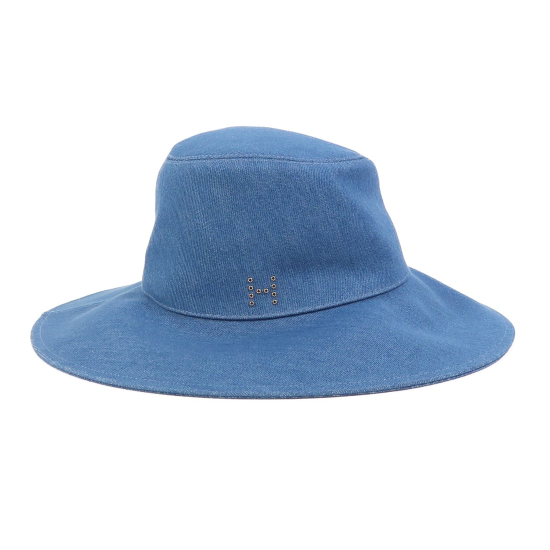 Blue Cotton Katie Pierce Hat by Hermes: Blue Cotton Katie Pierce Hat by Hermes This Hermes Katie Pierce hat is crafted from blue cotton and offers a classic and versatile look. Made in France, it is in pristine, un-used condition and is des