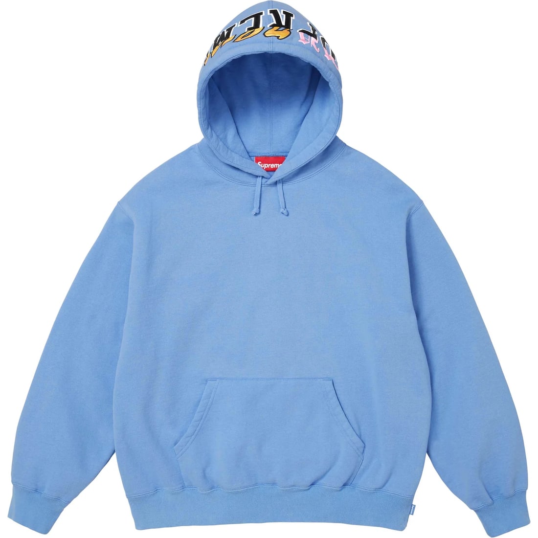Light Blue Supreme Hoodie With All Over Logo Design: Light Blue Supreme Hoodie With All Over Logo Design The Supreme Multi Logos Light Blue Hoodie features a distinctive all-over logo design in a light blue colorway. Made from premium heavyweight cotton
