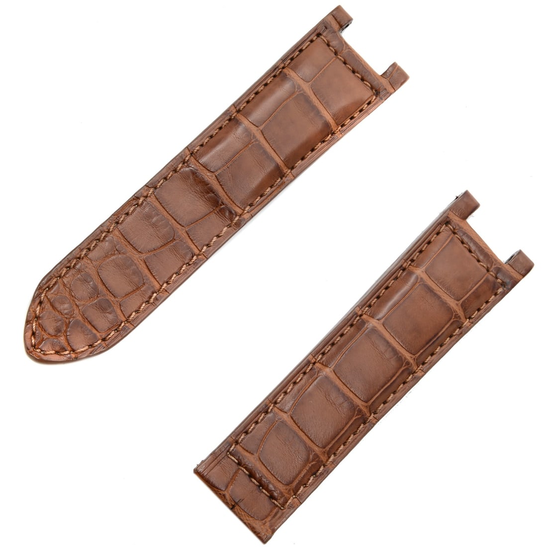 Cartier Brown Alligator Leather Watch Band 20mm x 18mm for Pasha: Cartier Brown Alligator Leather Watch Band 20mm x 18mm for Pasha Elevate your timepiece with this exquisite Cartier Brown Alligator Leather Watch Band Straps. Designed specifically for Cartier Pasha w