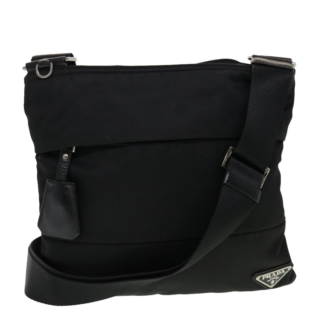 Black Nylon Prada Horizontal Zip Messenger Bag 28cm by 25cm (1 of 18)