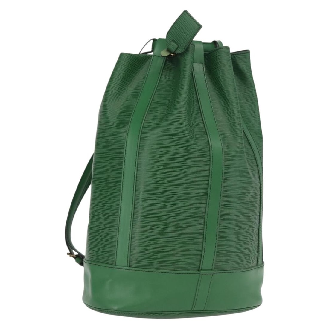 Louis Vuitton Epi Randonnee GM Green Leather Shoulder Bag M43084 with Name Tag: Louis Vuitton Epi Randonnee GM Green Leather Shoulder Bag M43084 with Name Tag This Louis Vuitton Epi Randonnee GM Shoulder Bag features durable green Epi leather with a structured silhouette. It come