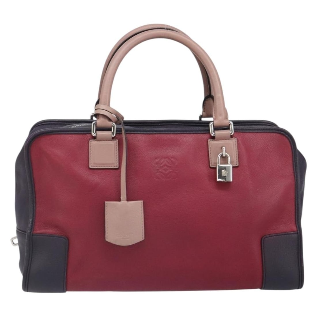 Red Leather Loewe Amazona Handbag 29cm by 20cm by 15cm: Red Leather Loewe Amazona Handbag 29cm by 20cm by 15cm This Loewe Amazona bag is crafted from red leather, designed for women. It features a structured silhouette with metal fittings and includes an i