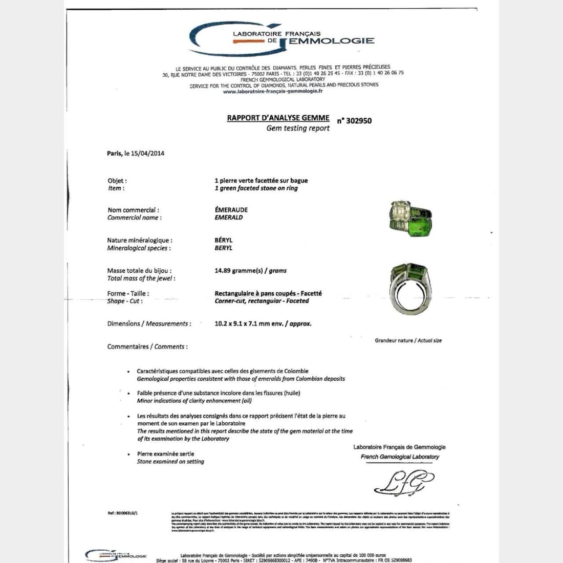 Art Deco Platinum GIA Certified Diamond Emerald Ring 4.57 Ct Diamond 7.50 Ct Emerald - 7