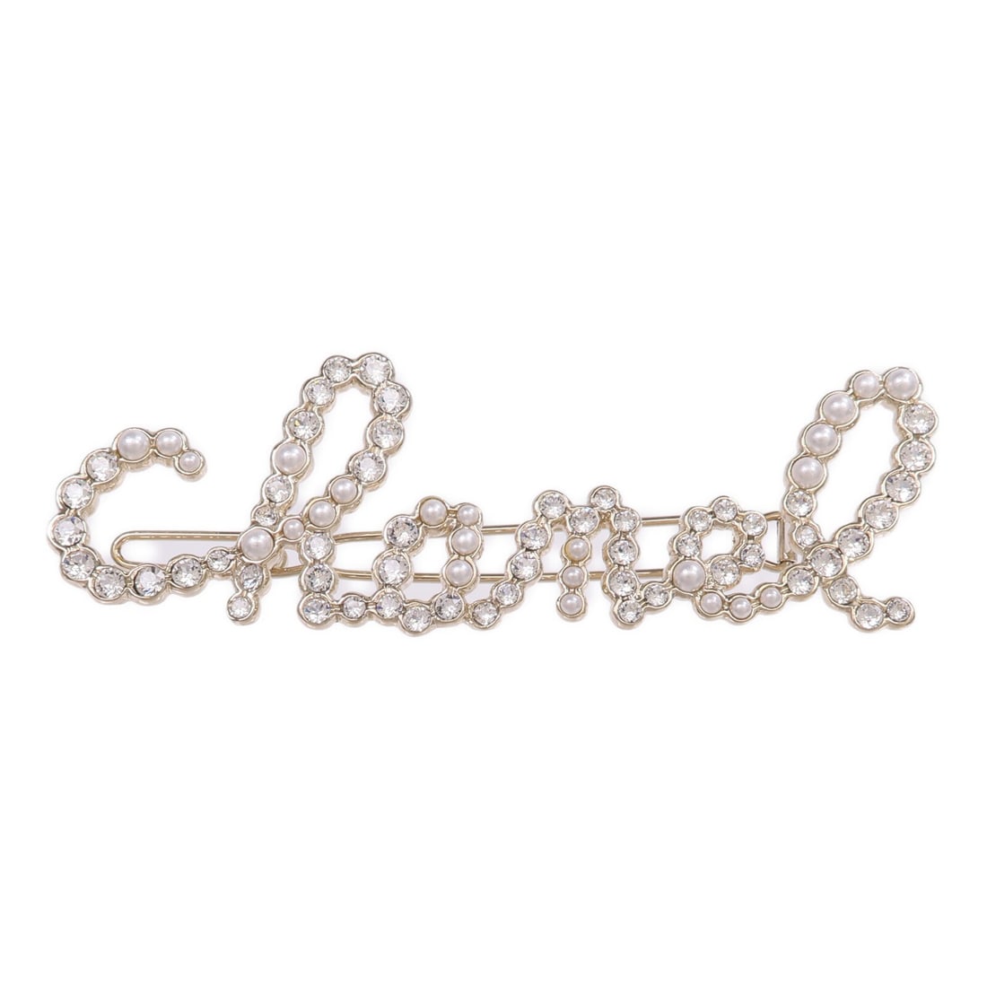 Chanel Gold Tone CC Logo Brooch with White and Clear Accents: Chanel Gold Tone CC Logo Brooch with White and Clear Accents This CHANEL brooch features the iconic CC logo crafted from gold-toned metal with white and clear accents. Made in France, it is designed i
