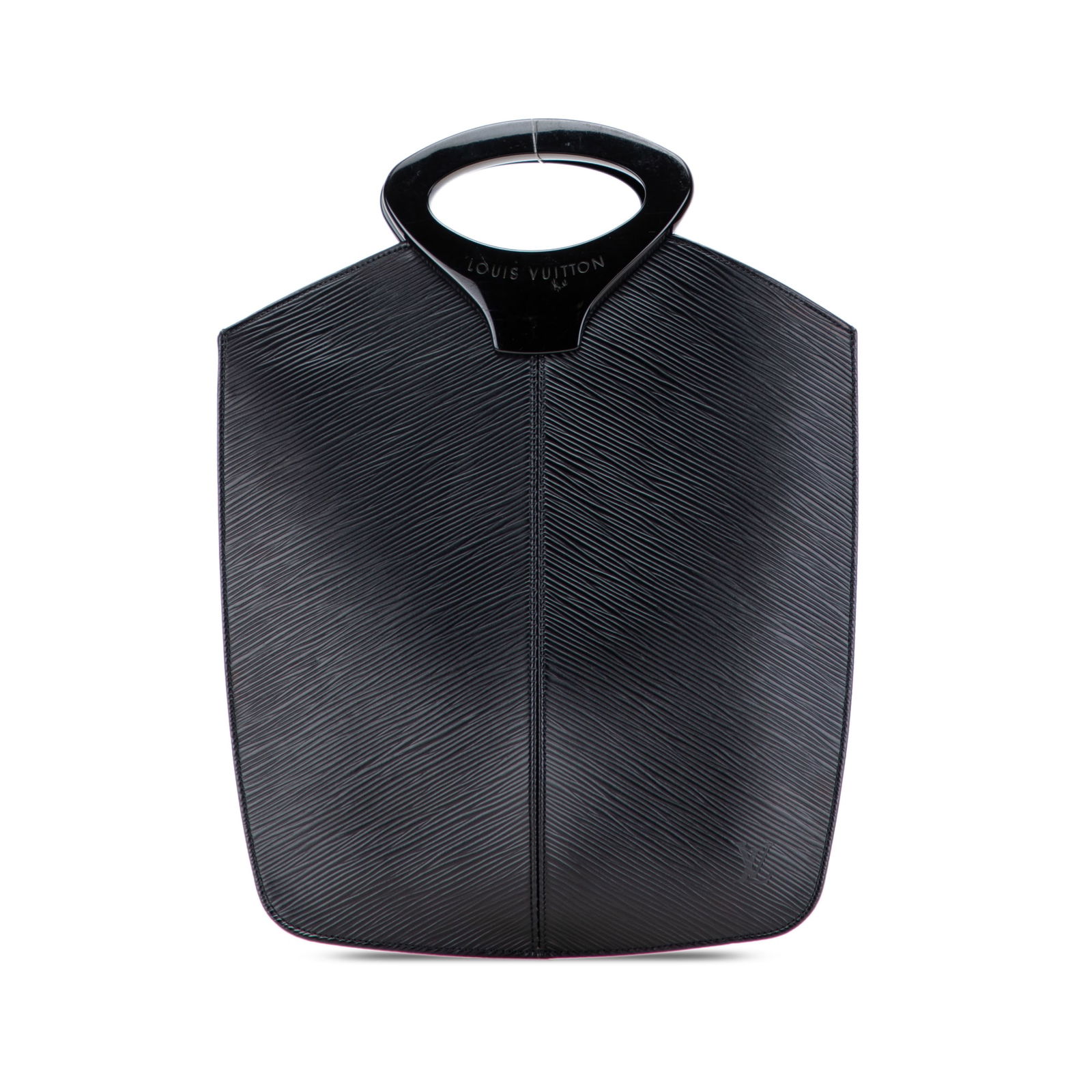 Louis Vuitton Epi Demi Lune Black Leather Bag: Louis Vuitton Epi Demi Lune Black Leather Bag The Louis Vuitton Epi Demi Lune is a chic and sophisticated bag crafted from durable epi leather. It features a structured design with plastic handles and