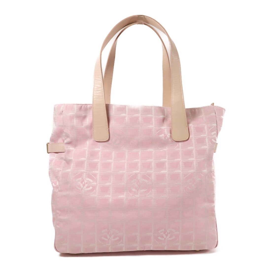 CHANEL CC GHW Pink Nylon Travel Tote Shoulder Bag (1 of 16)