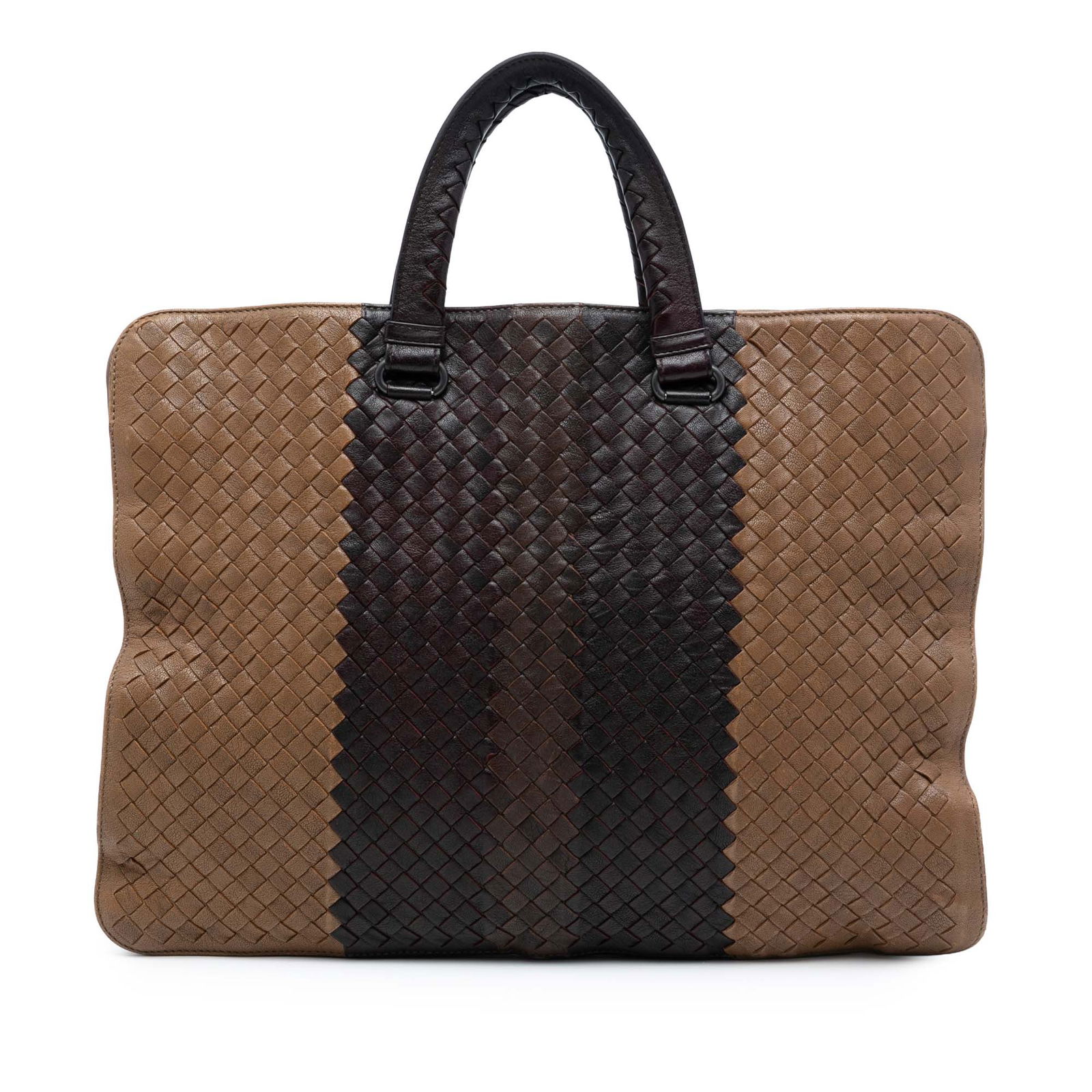 Bottega Veneta Nappa Intrecciato Leather Club Fume Business Bag (1 of 9)