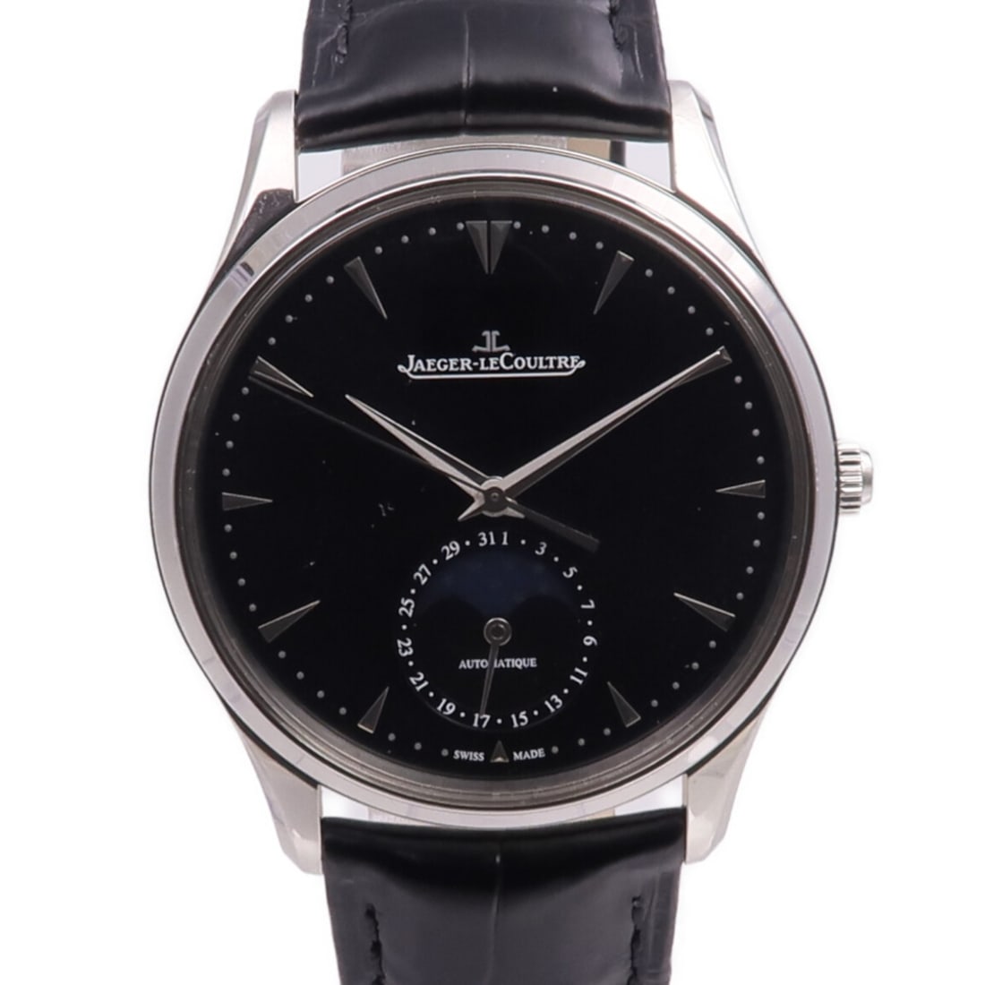 Master Ultra Thin Moon Black Dial Stainless Steel Automatic Wristwatch Q1368470 (1 of 17)