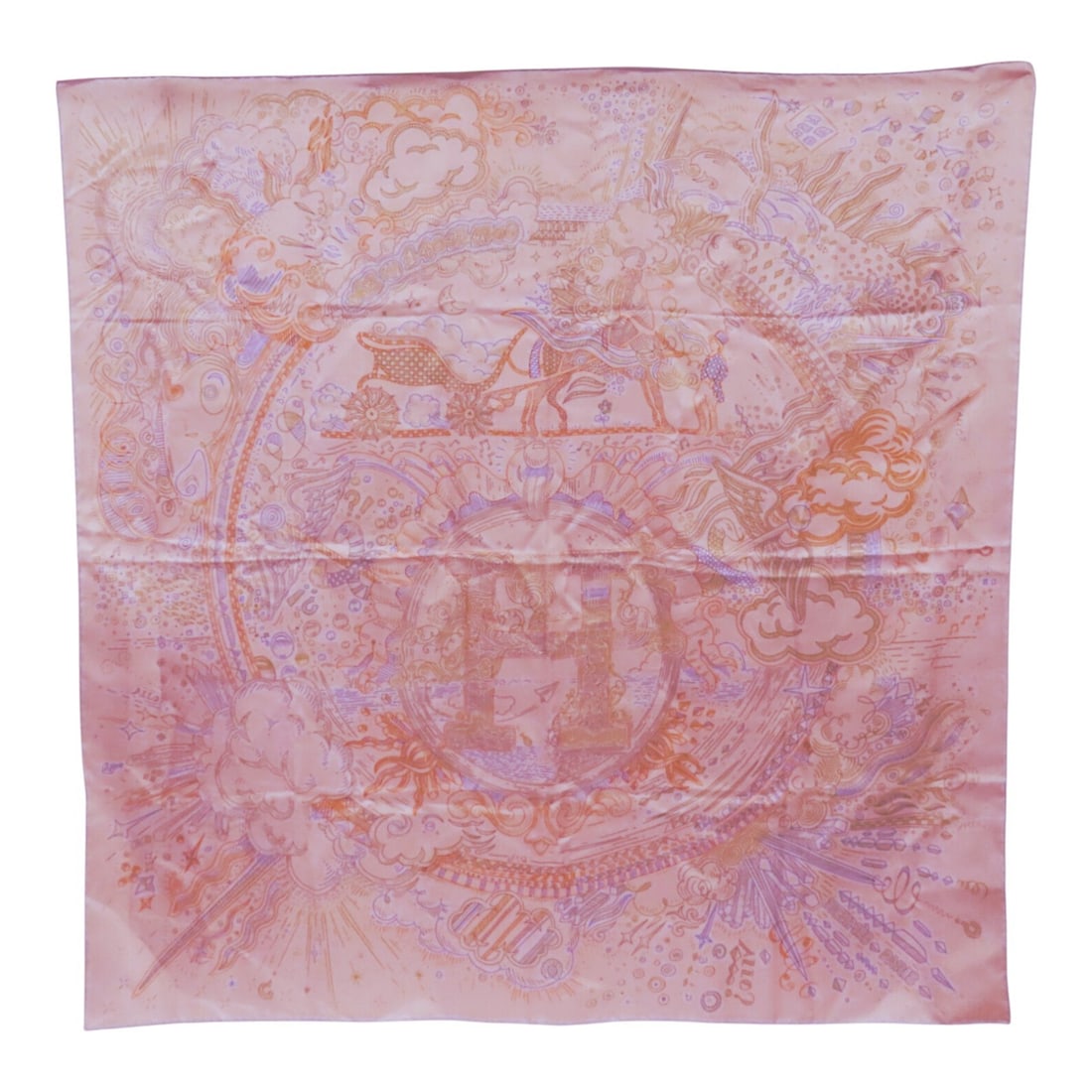 HERMES 90x90 Silk Scarf Multicolor Pink France (1 of 12)
