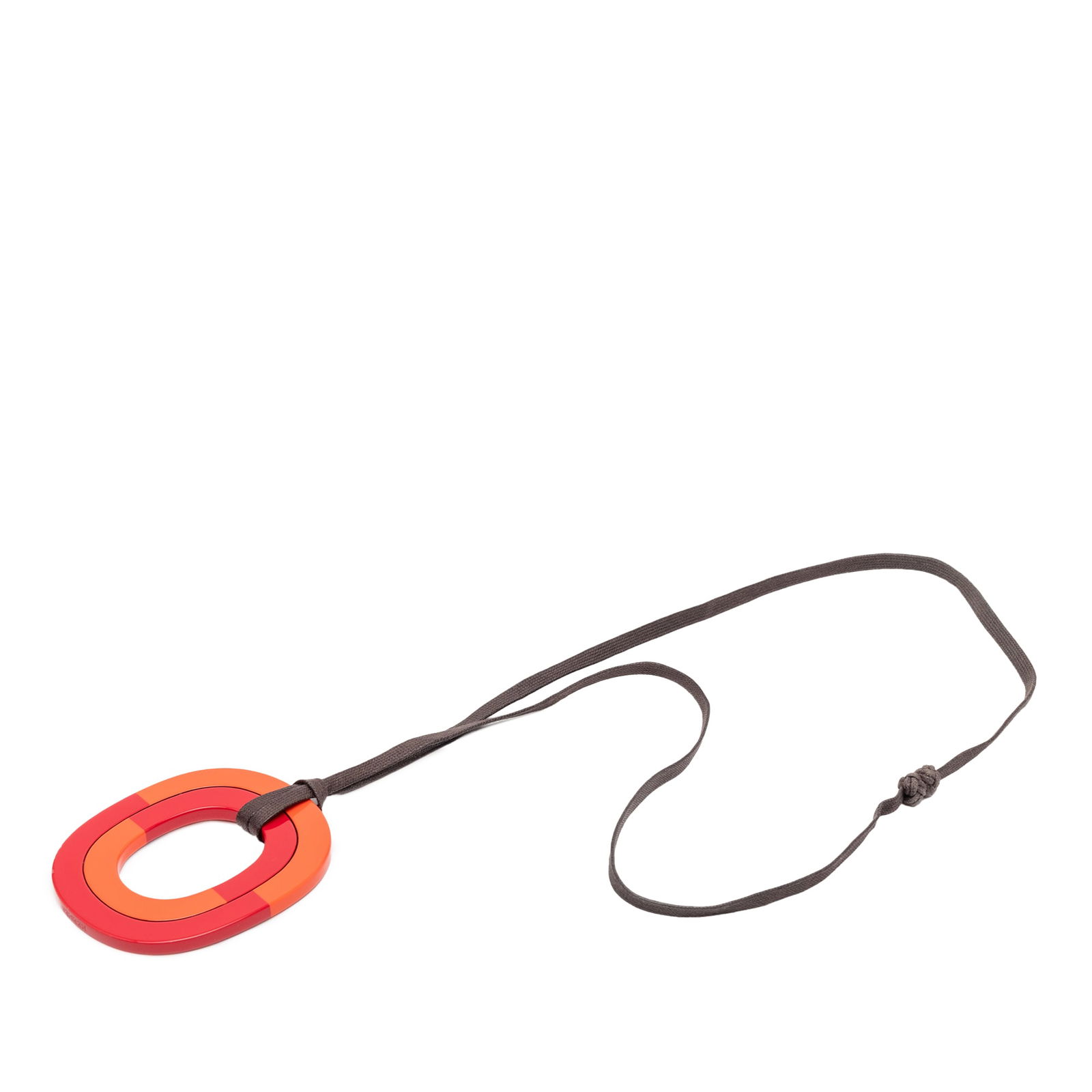 Hermes Isthme Necklace with Lacquered Buffalo Horn Pendant on Cotton Cord (1 of 7)