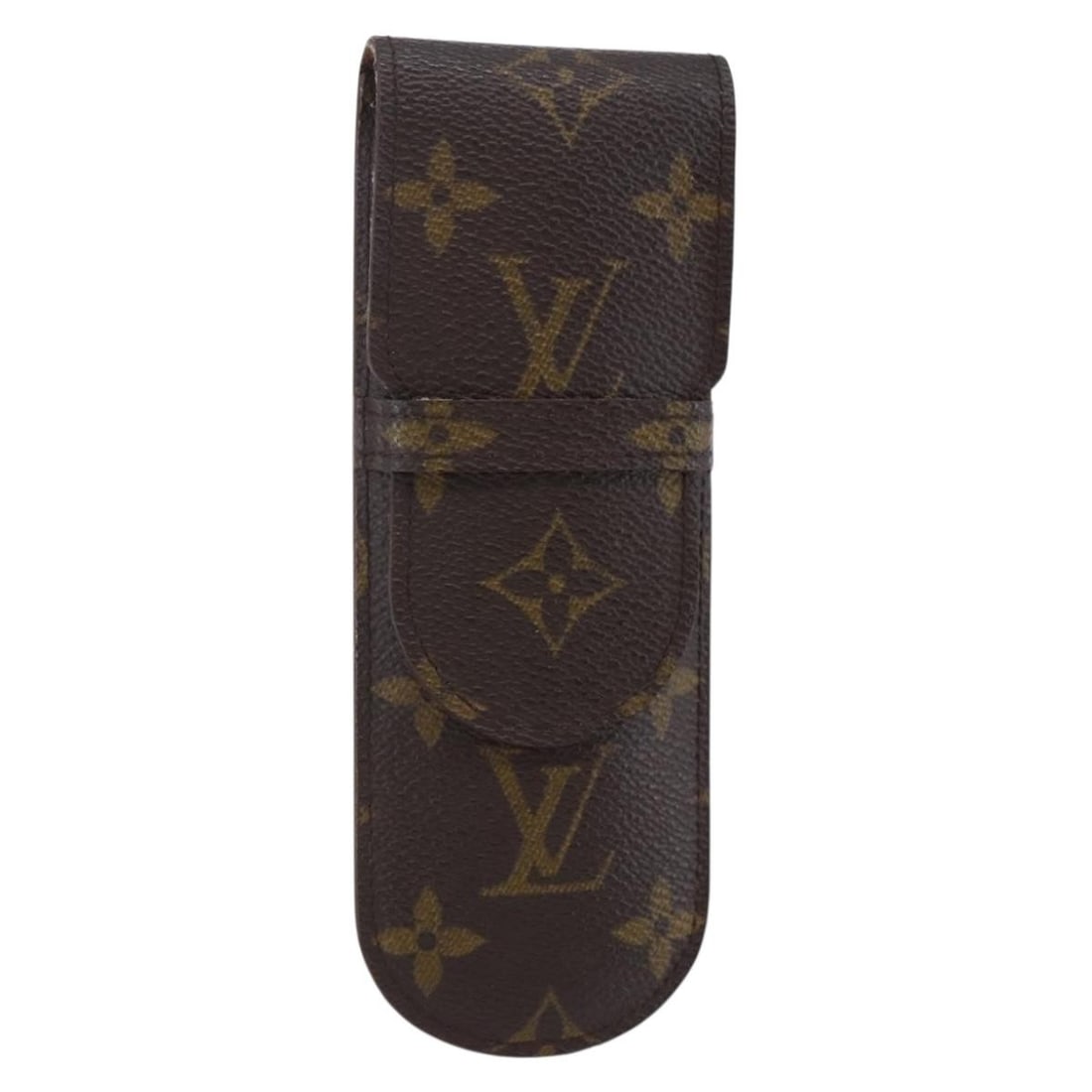 Louis Vuitton Brown Canvas Glasses Case Etui a Lunette: Louis Vuitton Brown Canvas Glasses Case Etui a Lunette This pre-owned Louis Vuitton Etui a lunette glasses case is crafted from brown canvas and designed for women. It features a slim profile ideal fo
