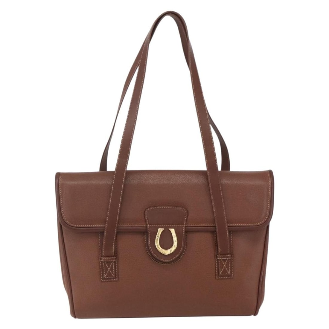 Brown Leather Gucci Vintage Tote Bag 30cm by 25cm by 7cm: Brown Leather Gucci Vintage Tote Bag 30cm by 25cm by 7cm This Gucci vintage tote handbag is crafted from brown leather and designed for women. It features a spacious interior with pockets and metal fi