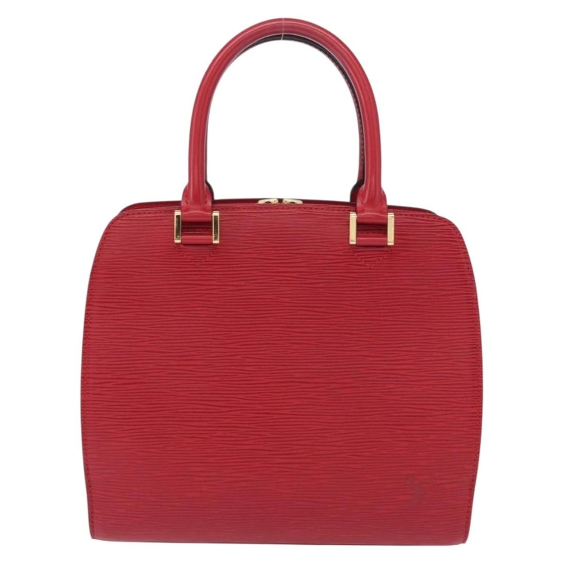 Louis Vuitton Pont Neuf Red Epi Leather Handbag 25cm: Louis Vuitton Pont Neuf Red Epi Leather Handbag 25cm The Louis Vuitton Pont Neuf Handbag in red Epi leather is designed for females. This handbag features a compact silhouette with subtle signs of wea