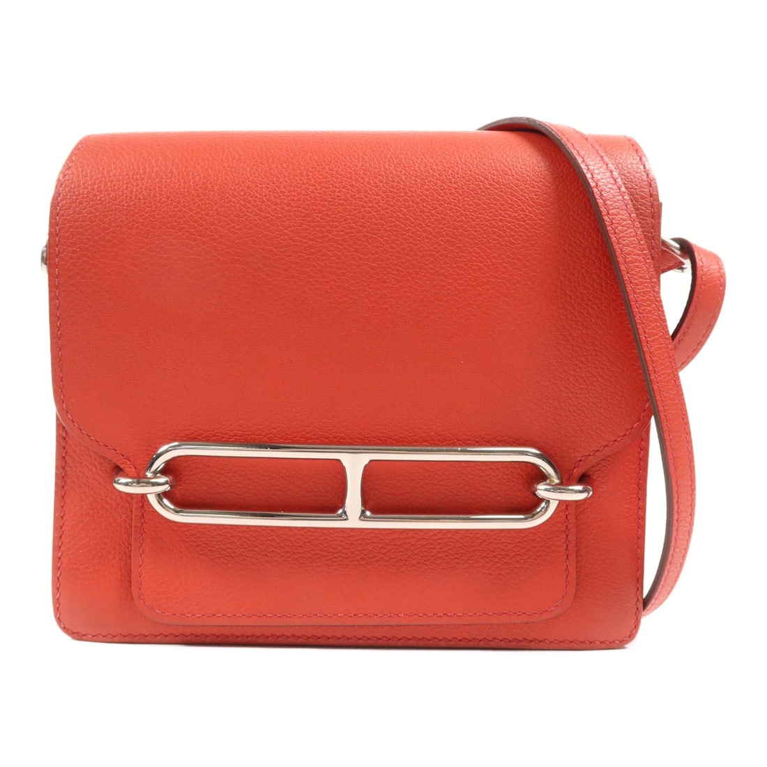 HERMES Roulis Mini Shoulder Bag Clemence Leather Red (1 of 18)