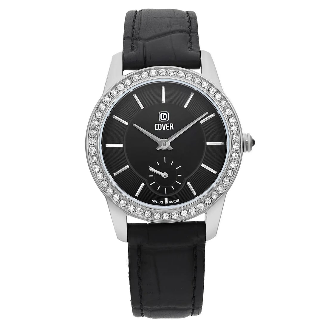 Cover Nobila 32mm Quartz Ladies Watch Black Dial Leather Strap: Cover Nobila 32mm Quartz Ladies Watch Black Dial Leather Strap Introducing the Cover Nobila 32mm Steel Black Dial Ladies Quartz Watch, a perfect accessory for casual occasions. This stylish wristwatch