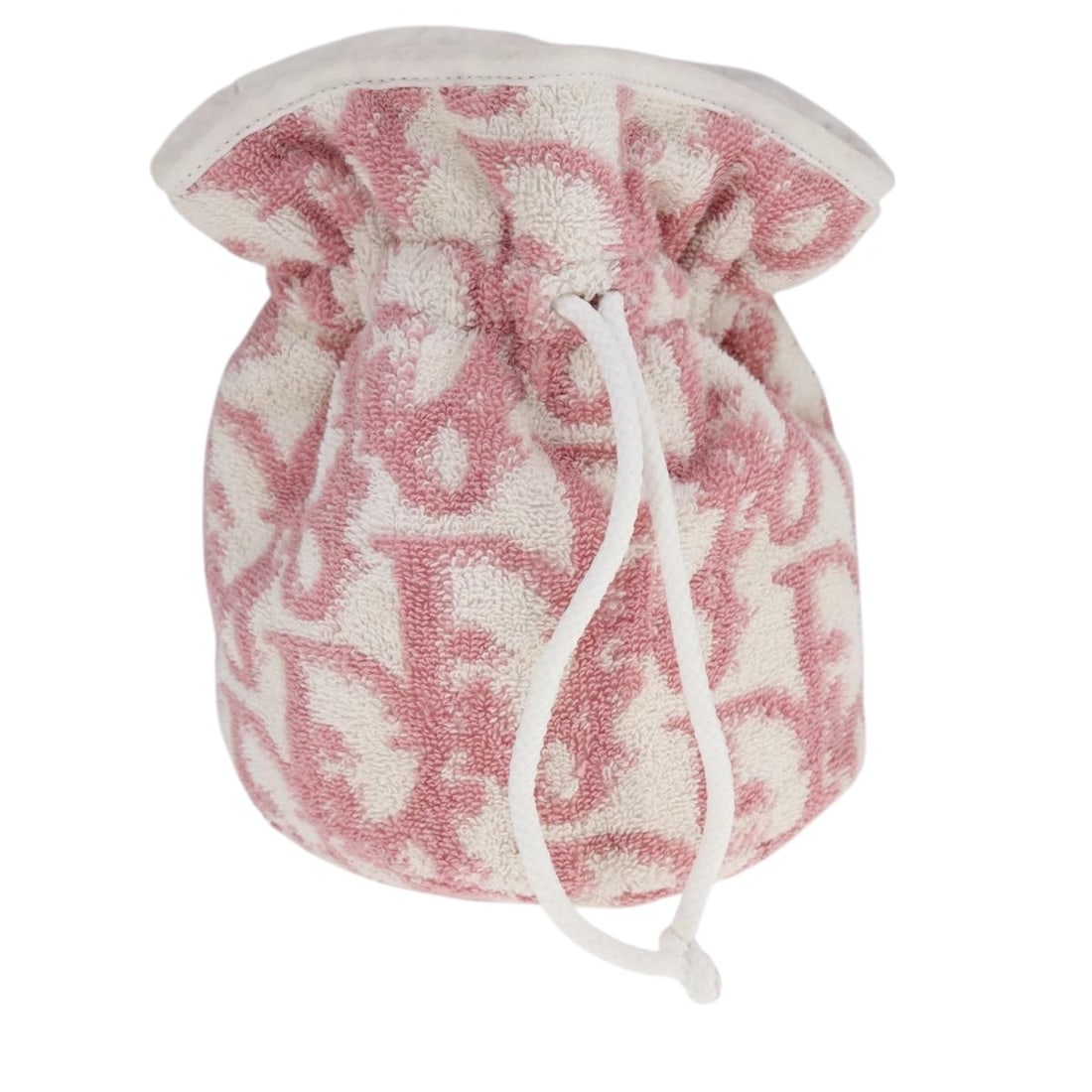Pink Cotton Vintage Trotter Pouch by Christian Dior: Pink Cotton Vintage Trotter Pouch by Christian Dior This Christian Dior Vintage Trotter Pouch features a pink cotton exterior with a classic design. Designed for women, it is crafted in France and off