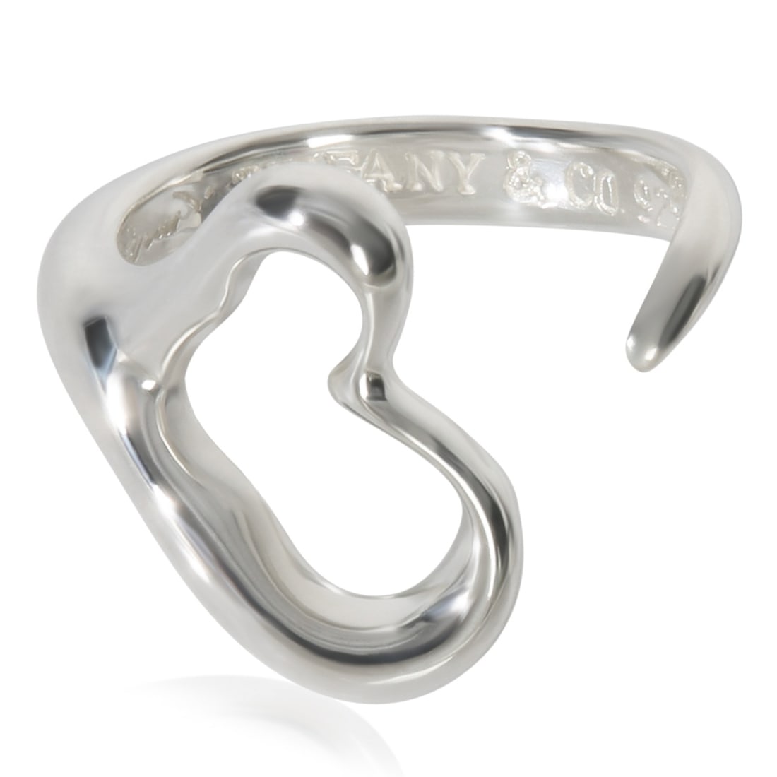 Elsa Peretti Open Heart Sterling Silver Women's Ring Size 5.75 with Pouch: Elsa Peretti Open Heart Sterling Silver Women's Ring Size 5.75 with Pouch This Tiffany & Co. Elsa Peretti Open Heart ring is crafted from 925 sterling silver and features a timeless open heart design.
