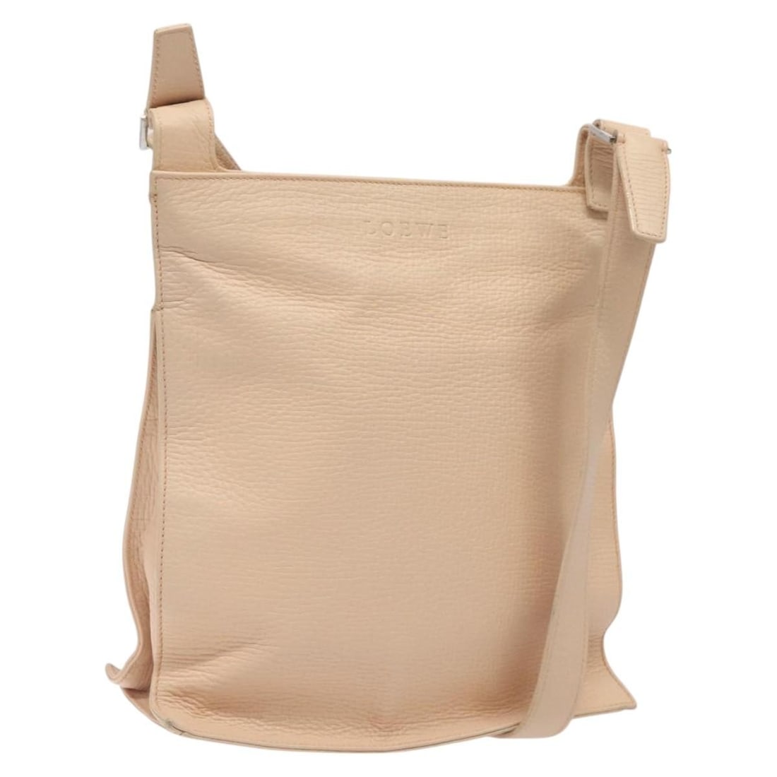 Pink Leather Shoulder Bag by Loewe Vintage Model: Pink Leather Shoulder Bag by Loewe Vintage Model This vintage Loewe shoulder bag for women features pink leather construction with a classic design. The bag shows signs of wear including rubbing, slig