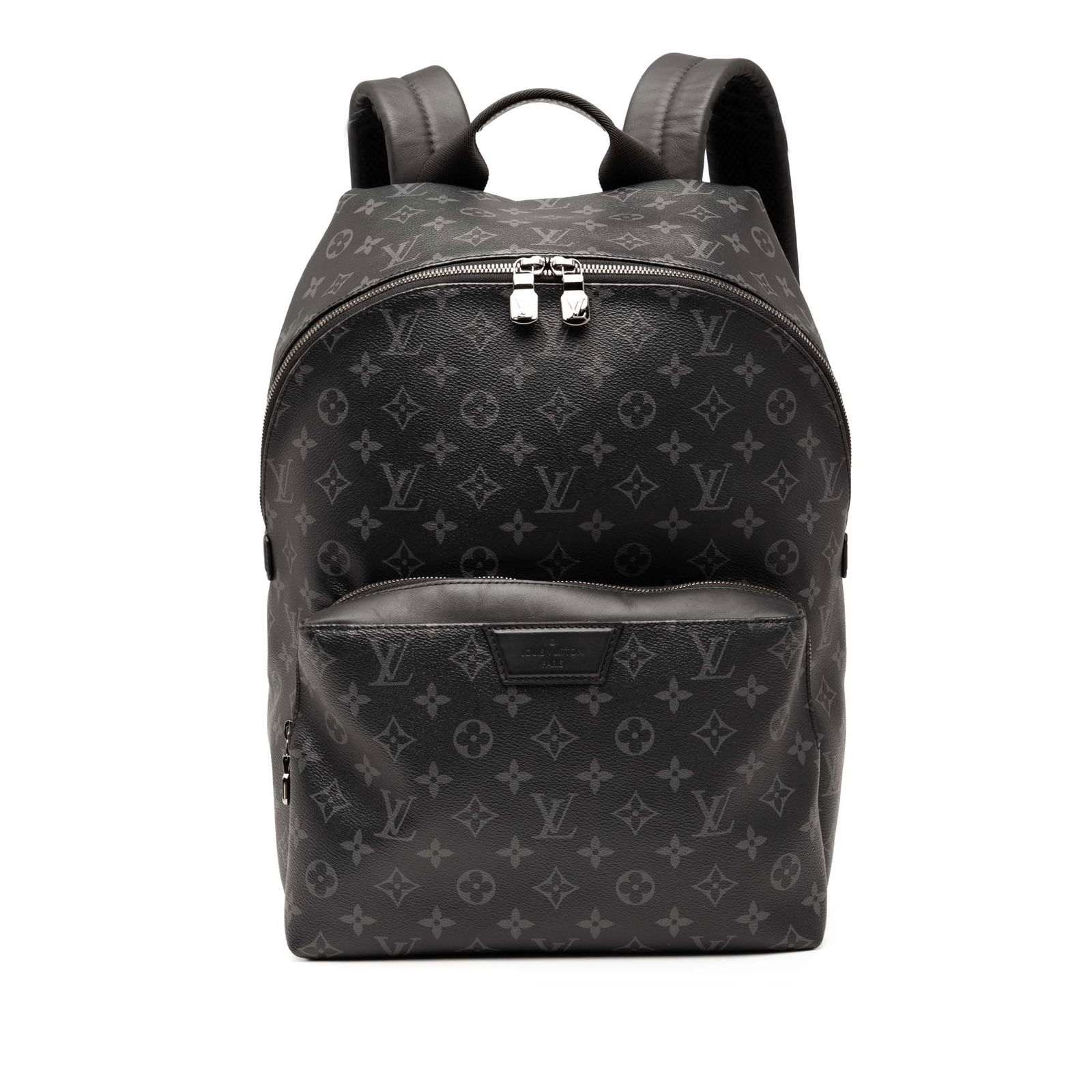 Louis Vuitton Monogram Eclipse Discovery Backpack Black Fabric: Louis Vuitton Monogram Eclipse Discovery Backpack Black Fabric The Louis Vuitton Monogram Eclipse Discovery backpack showcases a striking monogram eclipse canvas that blends functionality with style.