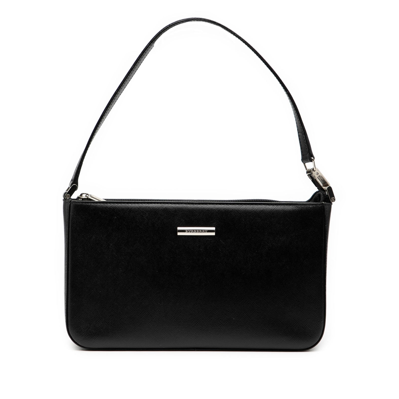Black Leather Shoulder Bag by Burberry with Flat Strap (1 of 6)