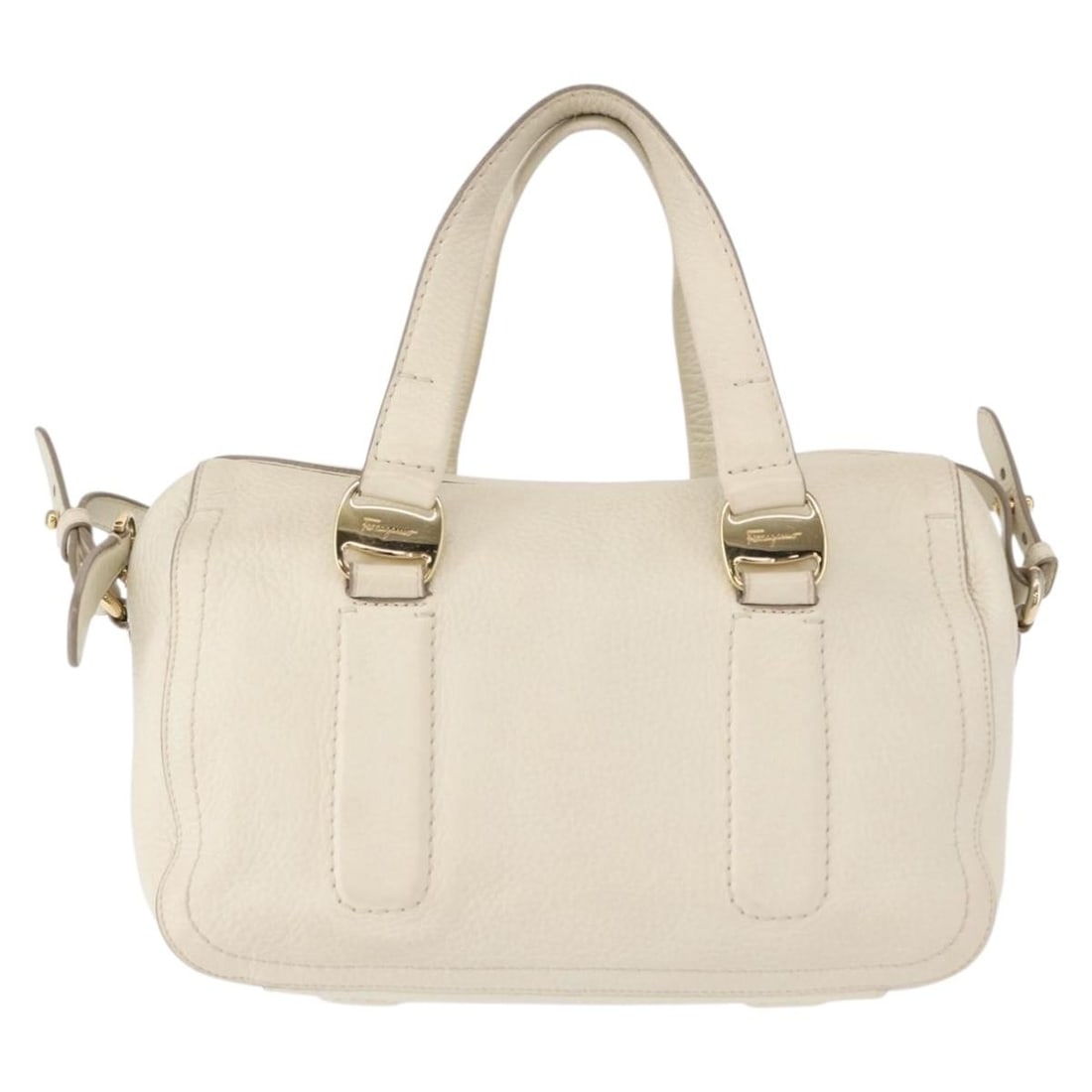 White Leather Vala Shoulder Bag by Salvatore Ferragamo (1 of 18)