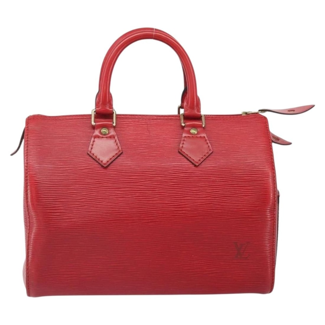 Red Epi Leather Speedy Bag by Louis Vuitton France: Red Epi Leather Speedy Bag by Louis Vuitton France This Louis Vuitton Speedy handbag is crafted from red Epi leather and designed for women. It features a spacious interior and classic silhouette. The