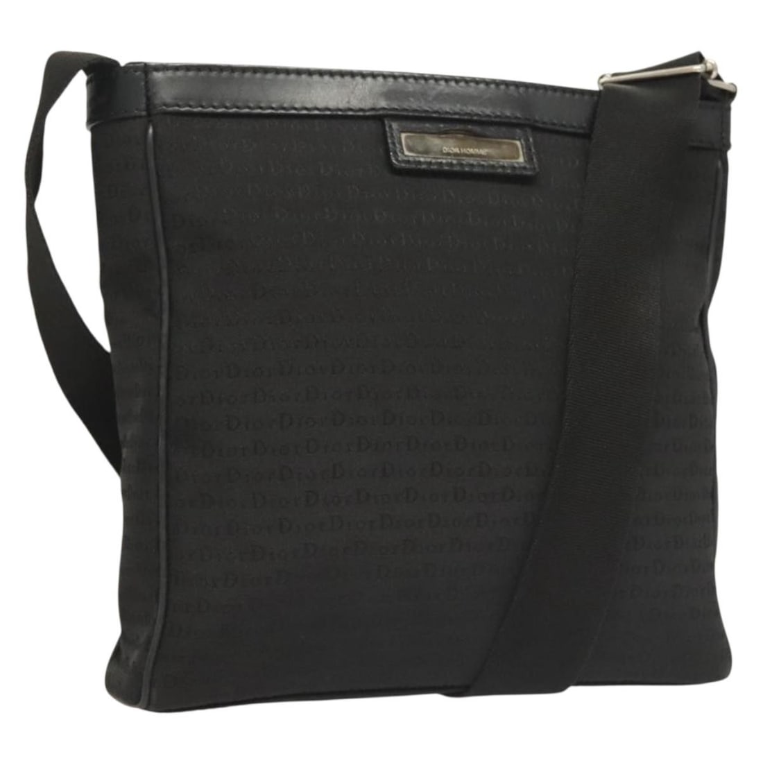 Vintage Diorissimo Canvas Shoulder Bag by Christian Dior in Black: Vintage Diorissimo Canvas Shoulder Bag by Christian Dior in Black This Christian Dior vintage zip shoulder bag features Diorissimo canvas in black color, designed for unisex use. It is crafted in Ital