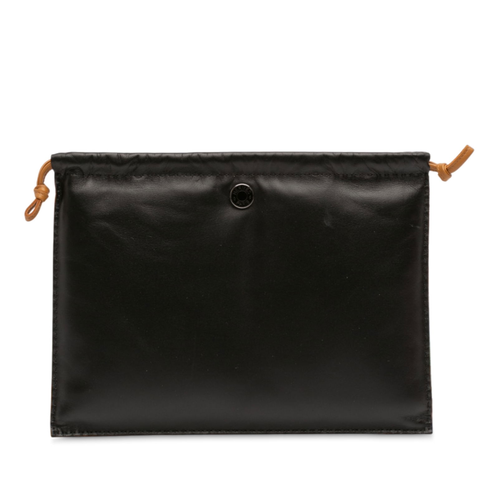 Black Lambskin Pilo Pouch by Hermes with Drawstring Closure (1 of 13)
