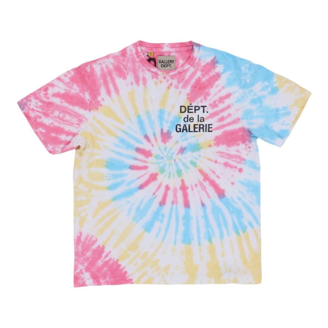 Medium French Tie Dye T-Shirt by Gallery Dept.: Medium French Tie Dye T-Shirt by Gallery Dept. This authentic Gallery Dept. French Tie Dye Tee is offered in un-used and unworn condition. It features a distinctive tie dye design and is sized medium.