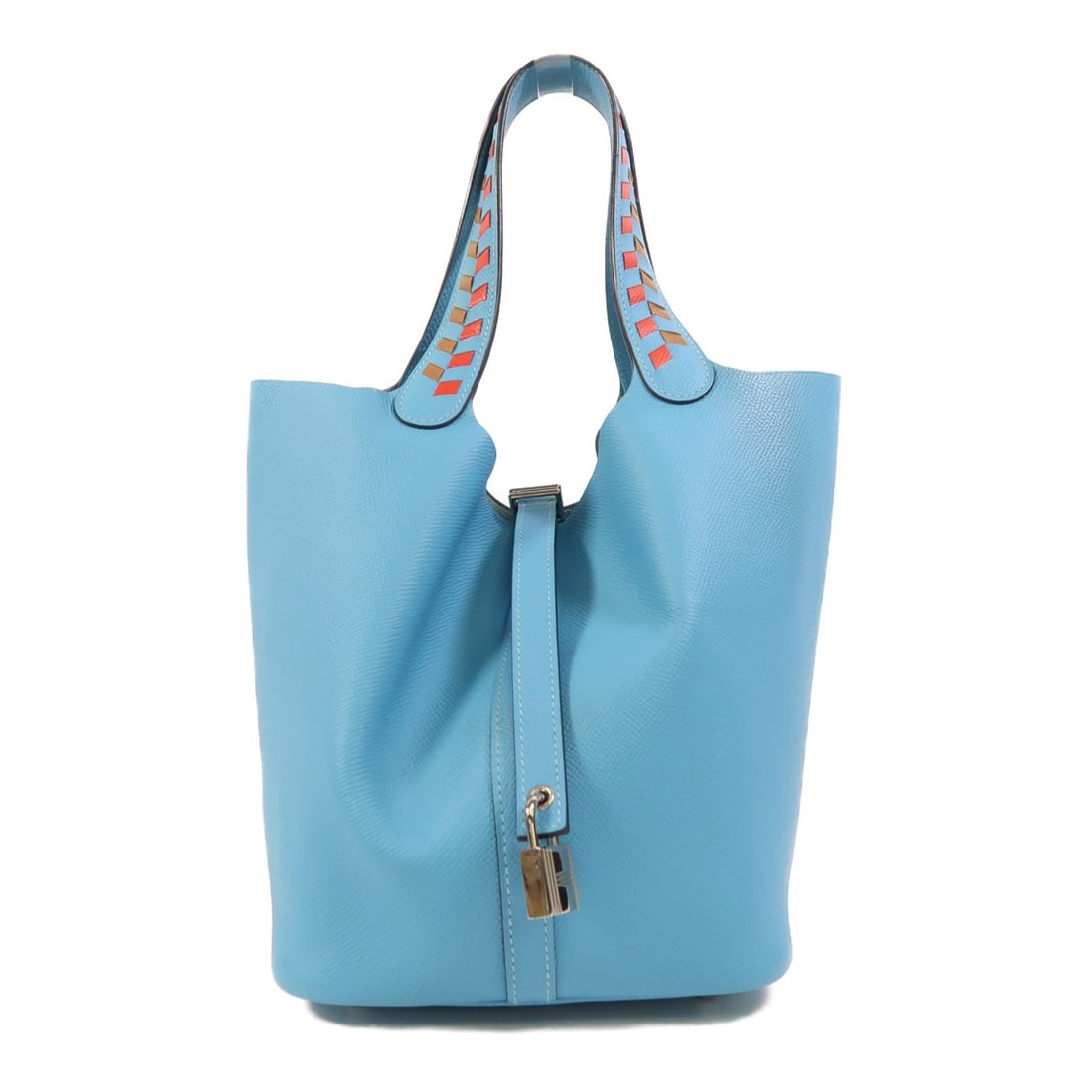 Hermes Picotin MM Epsom Leather Blue Handbag with Palladium Hardware (1 of 18)