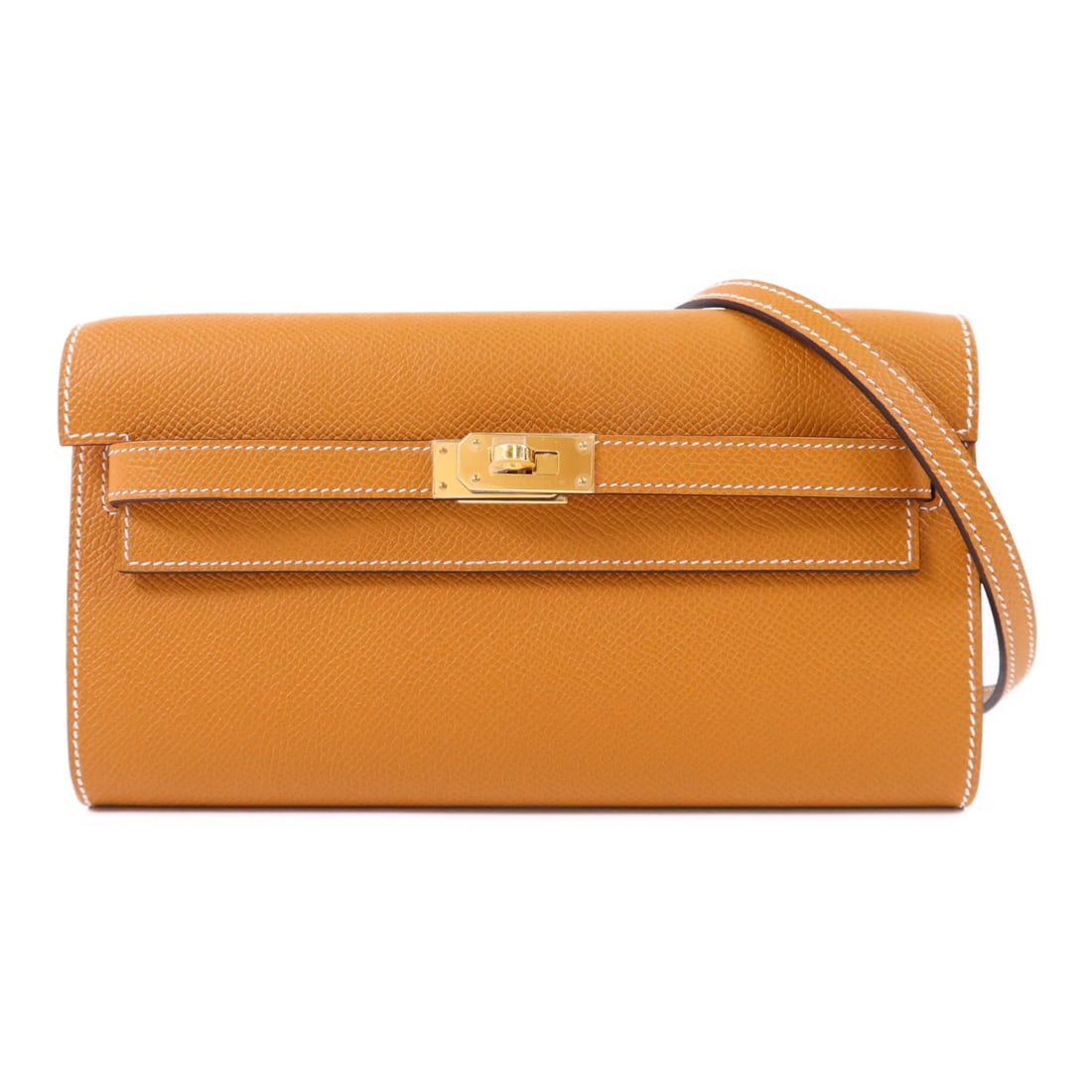 Hermes Kelly To Go Epsom Leather Shoulder Bag with Gold Hardware Toffee (1 of 14)