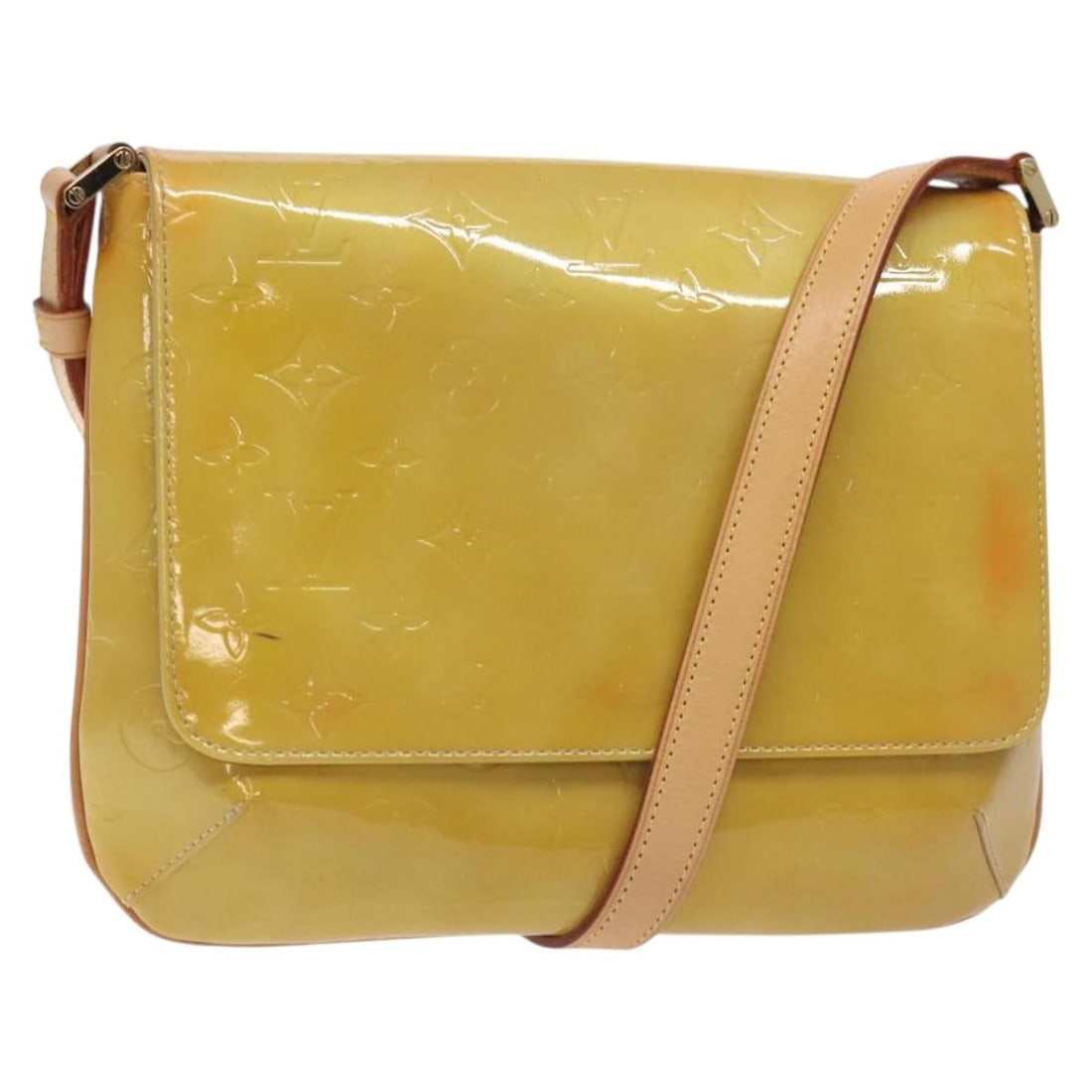 LOUIS VUITTON Monogram Vernis Thompson Street Shoulder Bag Beige M91301 Auth: LOUIS VUITTON Monogram Vernis Thompson Street Shoulder Bag Beige M91301 Auth This elegant LOUIS VUITTON Monogram Vernis Thompson Street Bag is crafted from high-quality patent leather in a sophisticat