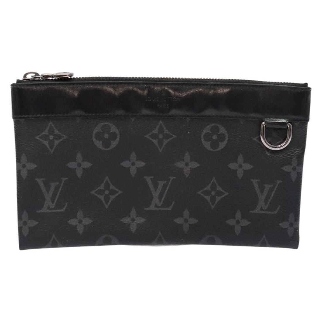 Louis Vuitton Monogram Eclipse Canvas Discovery Pochette Black: Louis Vuitton Monogram Eclipse Canvas Discovery Pochette Black The Louis Vuitton Discovery Pochette features the Monogram Eclipse canvas in black, designed for women. It is crafted from durable canvas