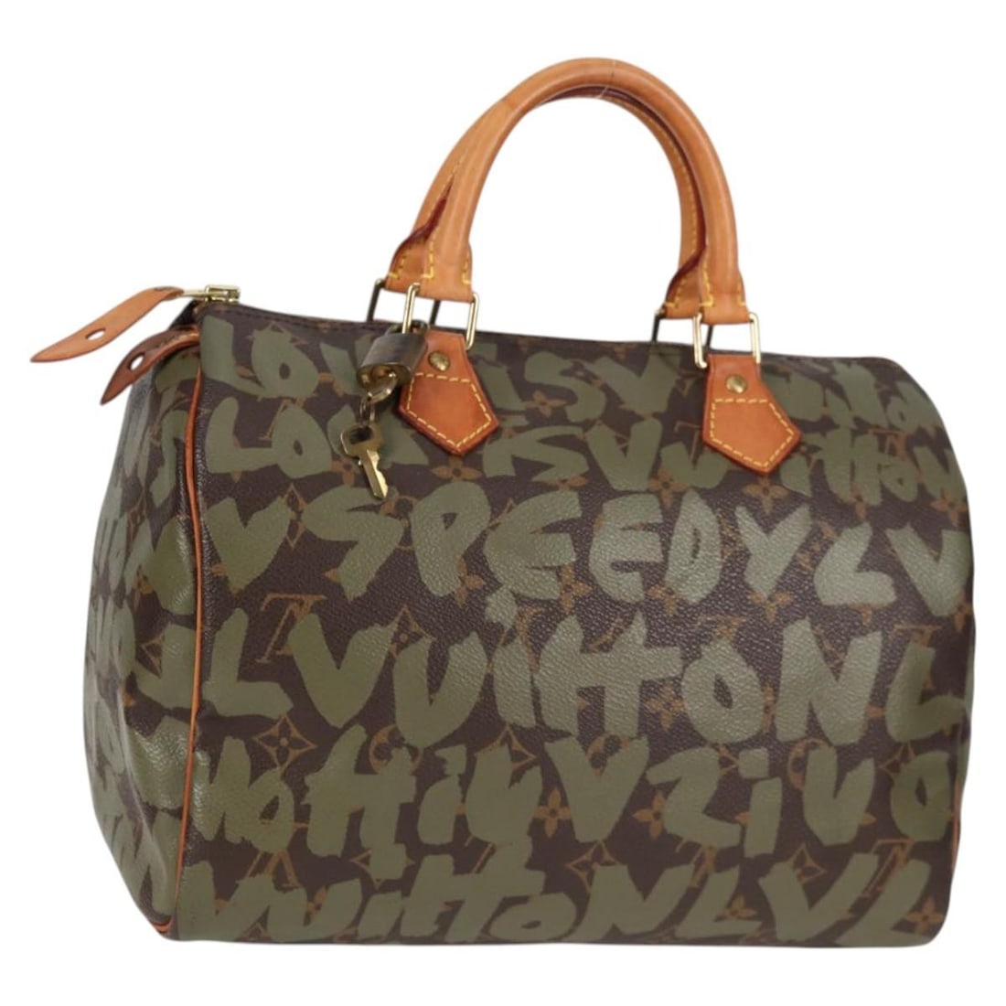 LOUIS VUITTON Monogram Graffiti Speedy 30 Hand Bag Green Khaki M92194 Auth: LOUIS VUITTON Monogram Graffiti Speedy 30 Hand Bag Green Khaki M92194 Auth The LOUIS VUITTON Monogram Graffiti Speedy 30 Hand Bag combines iconic style with functional design. Crafted from durable Mon
