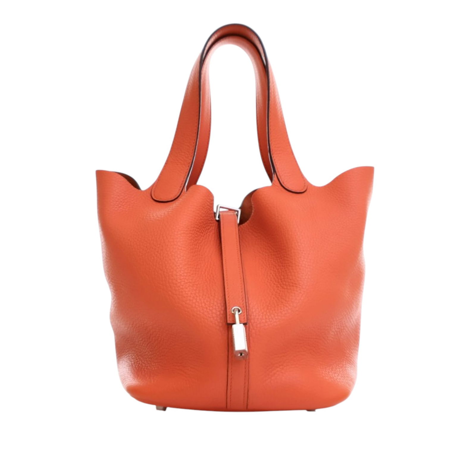 Hermes Picotin Lock 22 Clemence Leather Bag in Capucine Orange (1 of 15)