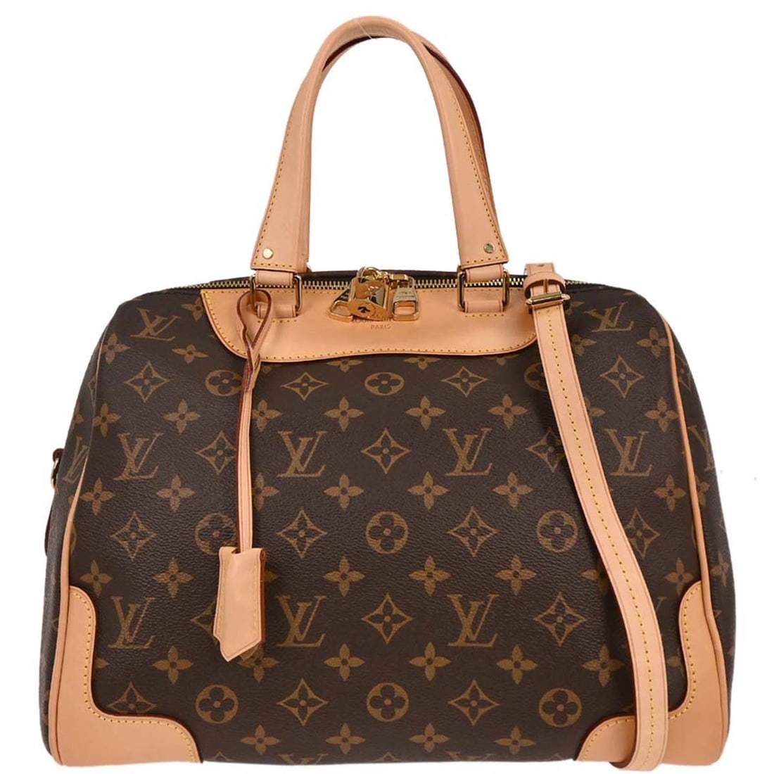 Monogram Canvas Retiro PM Handbag by Louis Vuitton: Monogram Canvas Retiro PM Handbag by Louis Vuitton This pre-owned Louis Vuitton Retiro handbag features the iconic Monogram canvas in brown and is designed for female use. It offers a versatile 2-way