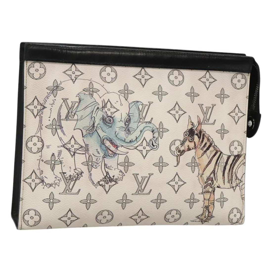 Chapman Savane Edition Pochette Voyage Canvas Clutch by Louis Vuitton: Chapman Savane Edition Pochette Voyage Canvas Clutch by Louis Vuitton This Louis Vuitton Pochette Voyage Limited Edition Chapman Savane features the iconic Monogram canvas in white. Designed for unise