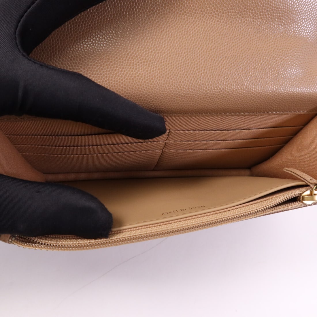 Beige Calfskin CHANEL Wallet On Chain AP3019 with Gold Hardware - 13