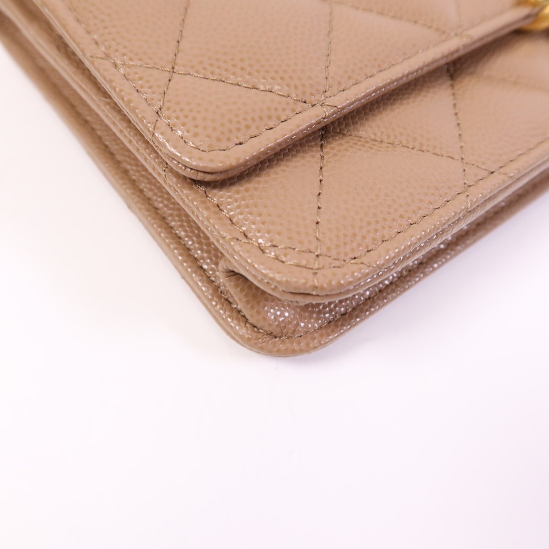 Beige Calfskin CHANEL Wallet On Chain AP3019 with Gold Hardware - 6