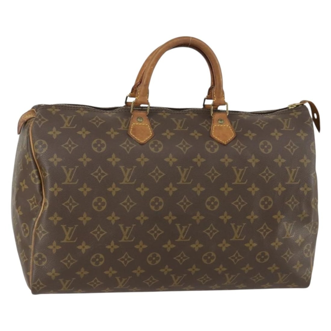 Louis Vuitton Monogram Canvas Speedy 40cm Brown Tote Bag: Louis Vuitton Monogram Canvas Speedy 40cm Brown Tote Bag This Louis Vuitton Speedy handbag features the iconic monogram canvas in brown designed for women. It measures 40cm x 25cm x 19cm and is crafte